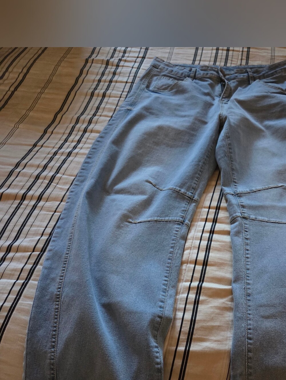 Womens Light Blue Casual Barrel Jeans